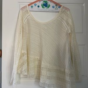 Free People lace off shoulder flowy top